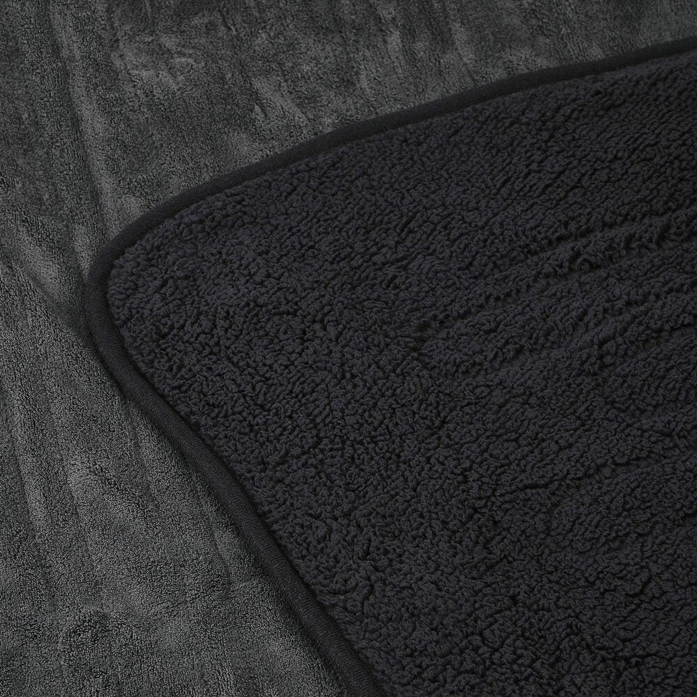 Bedra Electric Heated Blanket Washable Throw Rug Sherpa Coral Fleece Charcoal