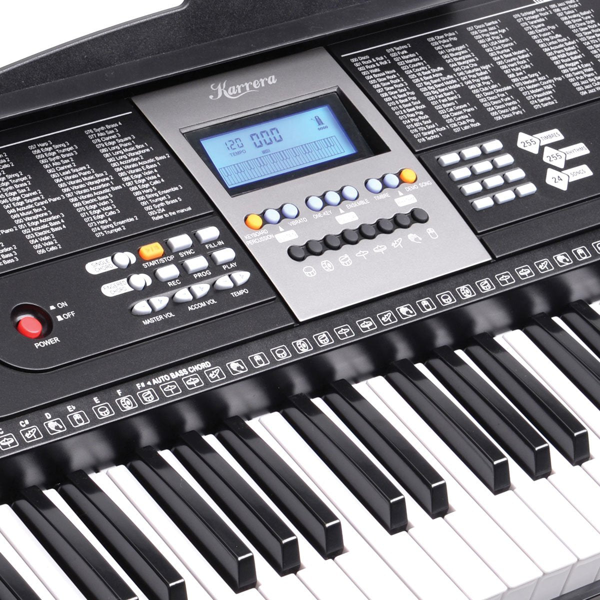 Karrera 61-Keys Electronic Keyboard Piano with Stand - Black