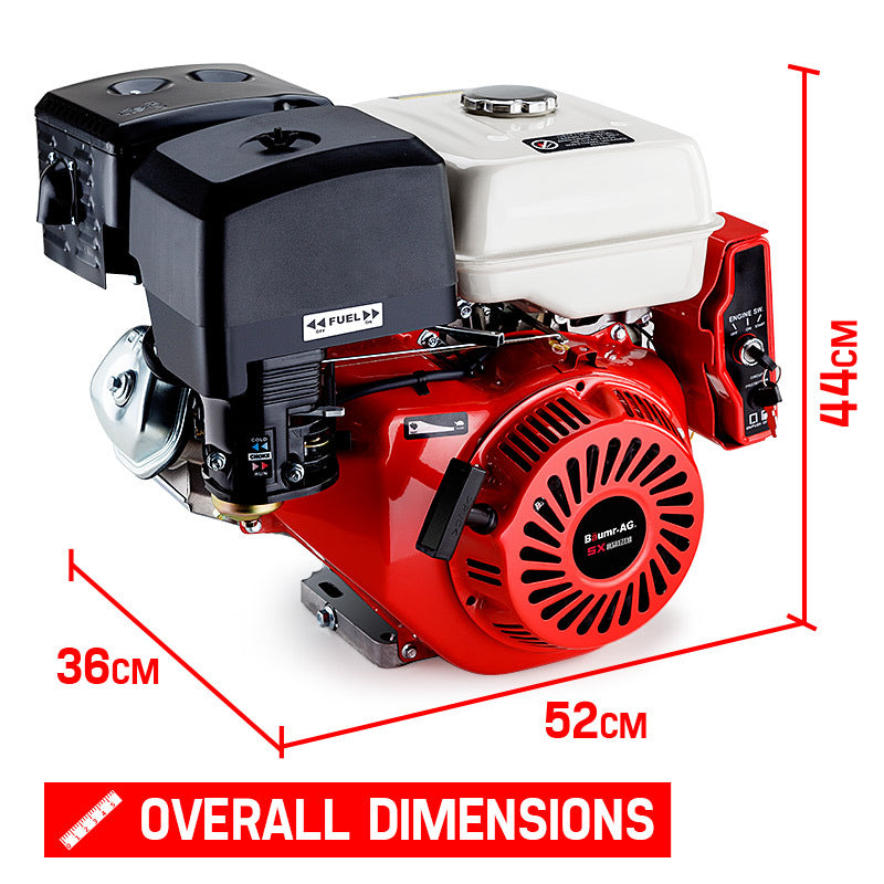 BAUMR-AG 13HP Petrol Stationary Engine OHV 4 Stroke Horizontal Shaft Electric Start Motor