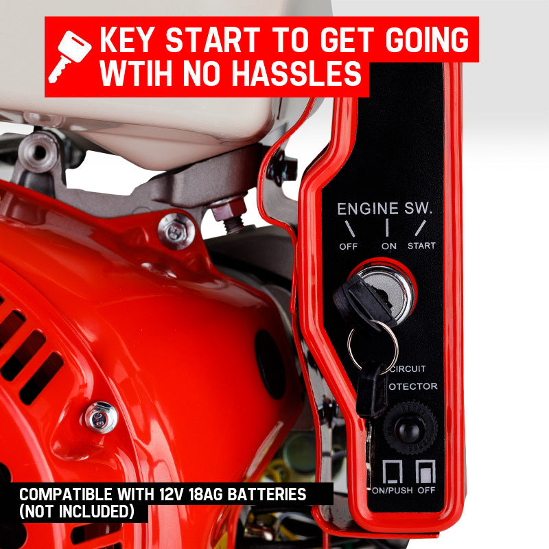 BAUMR-AG 16HP Petrol Stationary Engine OHV Motor Horizontal Shaft Electric Recoil Start