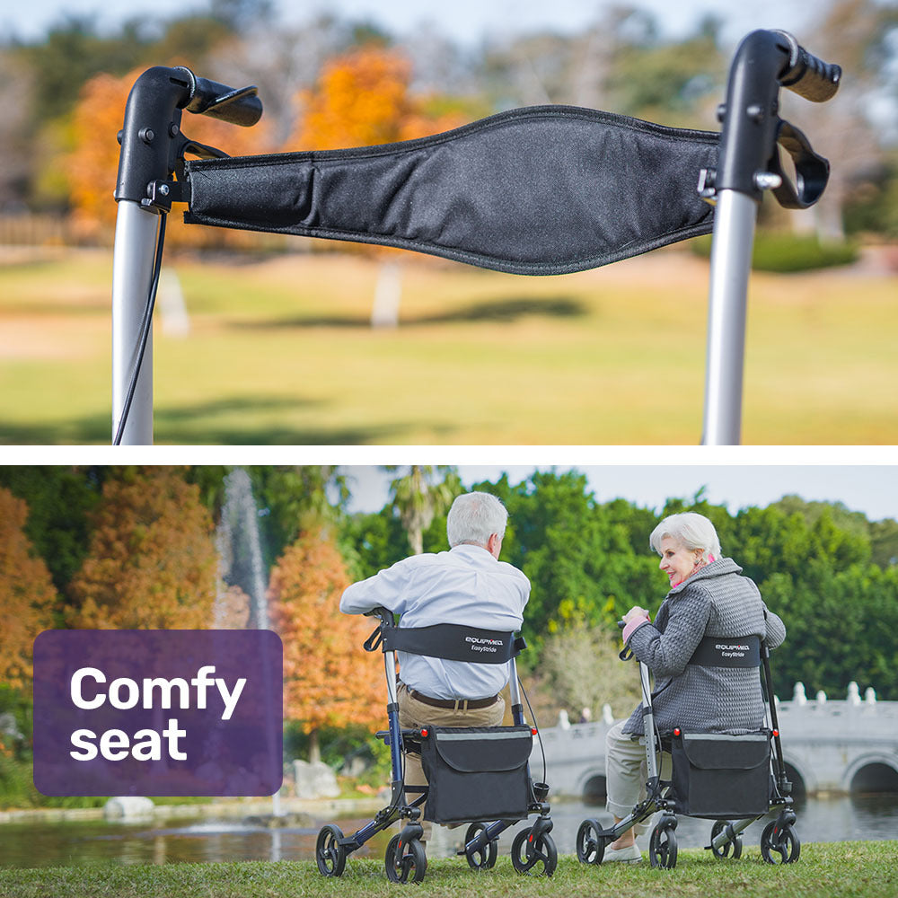 EQUIPMED EasyStride Quick-Fold Aluminium Rollator - Titanium