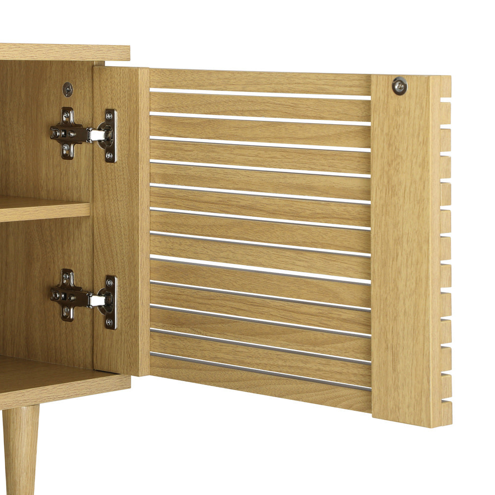 Oikiture TV Stand Cabinet Entertainment Unit Unique Door 160CM