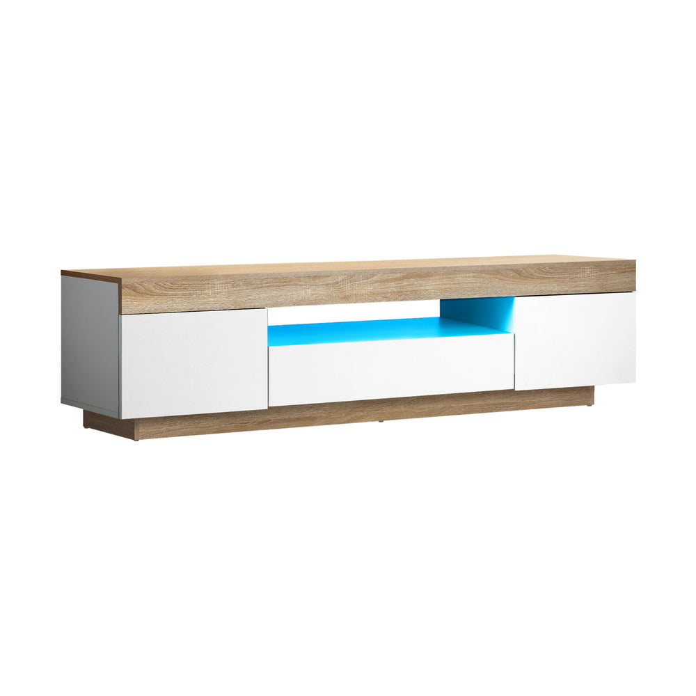 Oikiture TV Stand Cabinet Entertainment Unit RGB LED 180cm