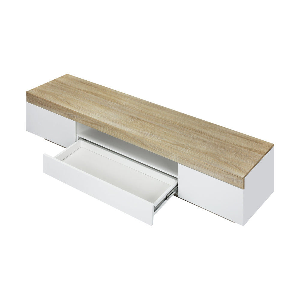 Oikiture TV Stand Cabinet Entertainment Unit RGB LED 180cm