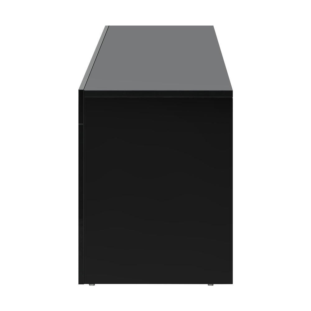 Oikiture TV Stand Cabinet Entertainment Unit RGB LED Gloss Black 180CM