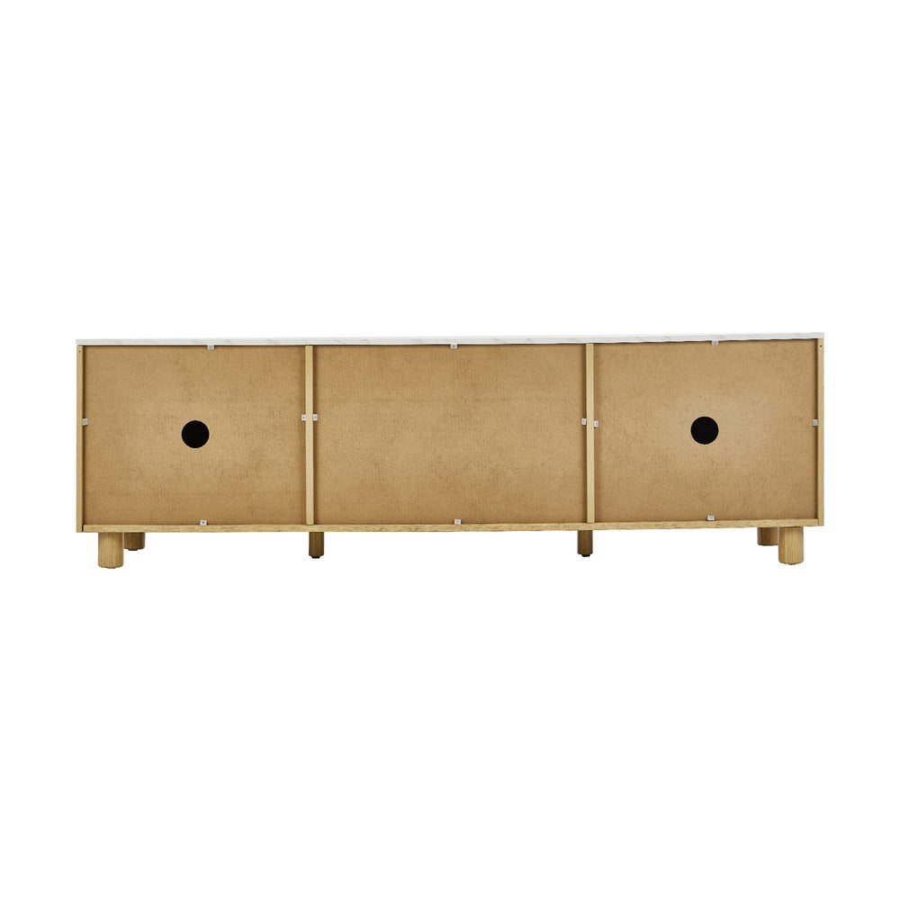 Oikiture TV Cabinet Entertainment Unit Stand 160cm Natural