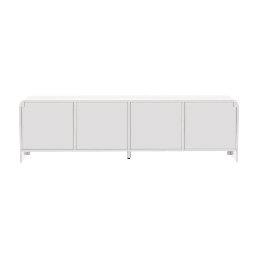 Oikiture TV Cabinet Entertainment Unit Stand 160cm Fluted Doors