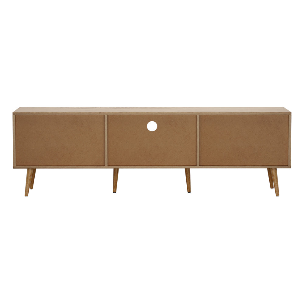 Oikiture TV Cabinet Entertainment Unit Stand 160cm Natural