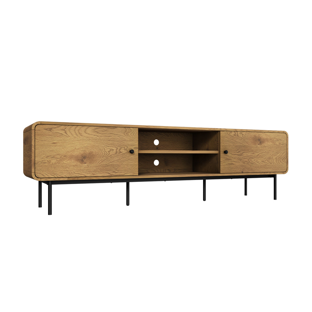 Oikiture TV Cabinet Entertainment Unit Stand 180cm Oak