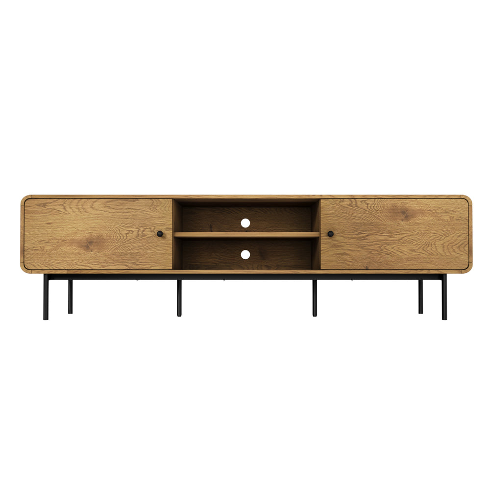 Oikiture TV Cabinet Entertainment Unit Stand 180cm Oak
