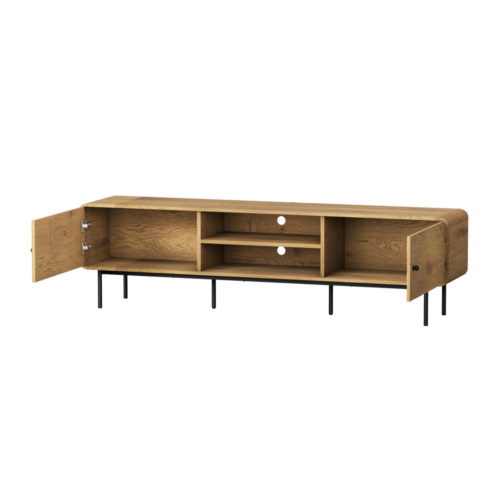 Oikiture TV Cabinet Entertainment Unit Stand 180cm Oak