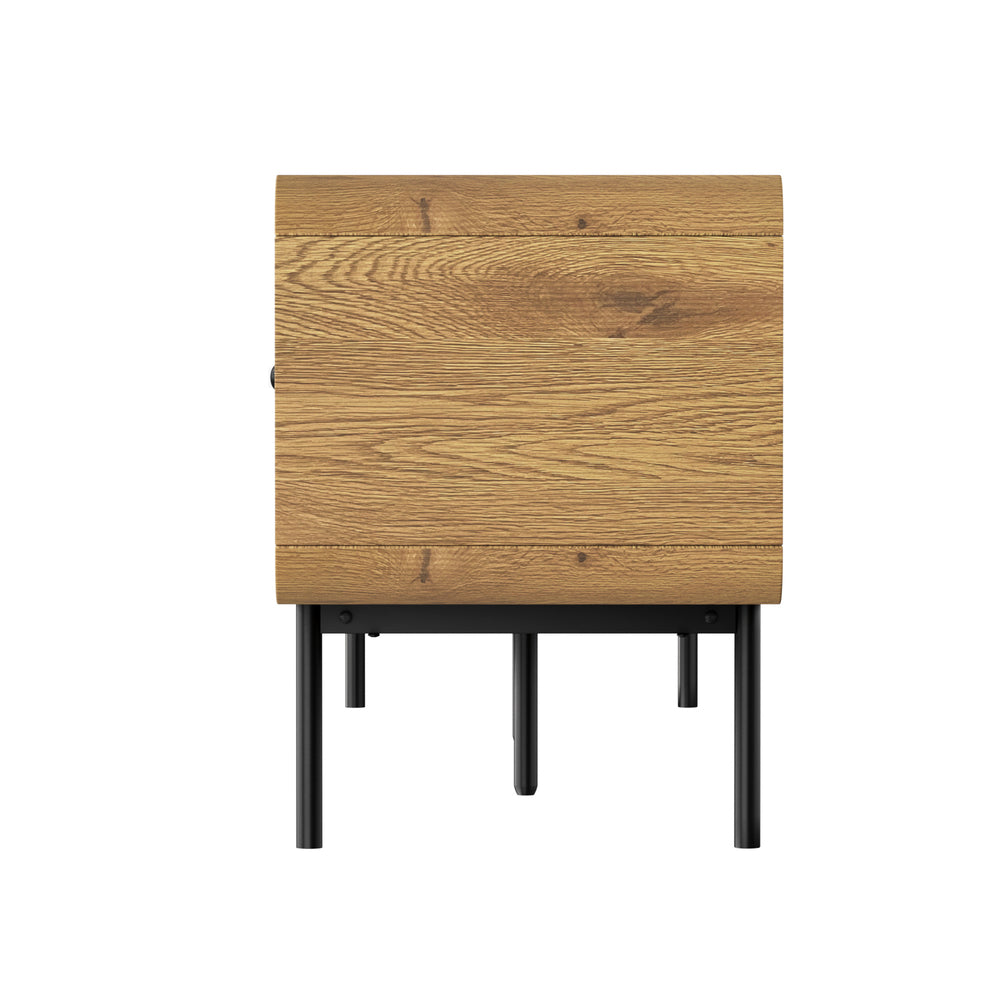 Oikiture TV Cabinet Entertainment Unit Stand 180cm Oak