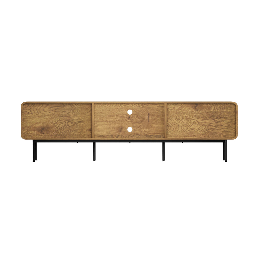 Oikiture TV Cabinet Entertainment Unit Stand 180cm Oak