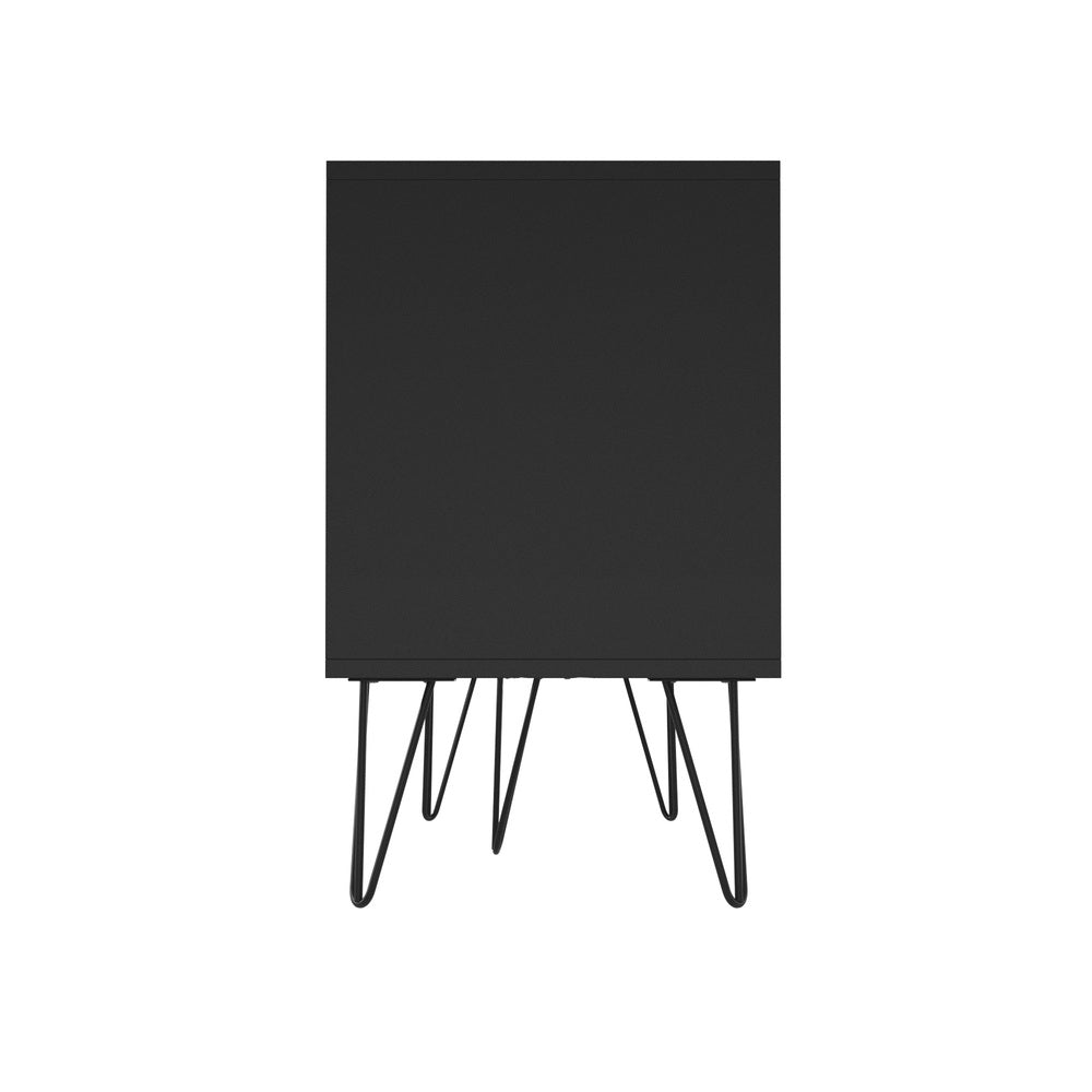 Oikiture TV Stand Cabinet Entertainment Unit Sliding Door 180cm Black