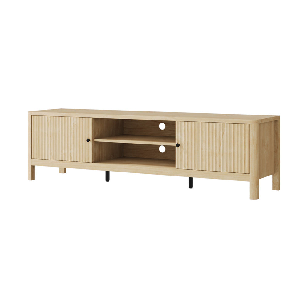 Oikiture TV Cabinet Entertainment Unit Stand 160cm Natural