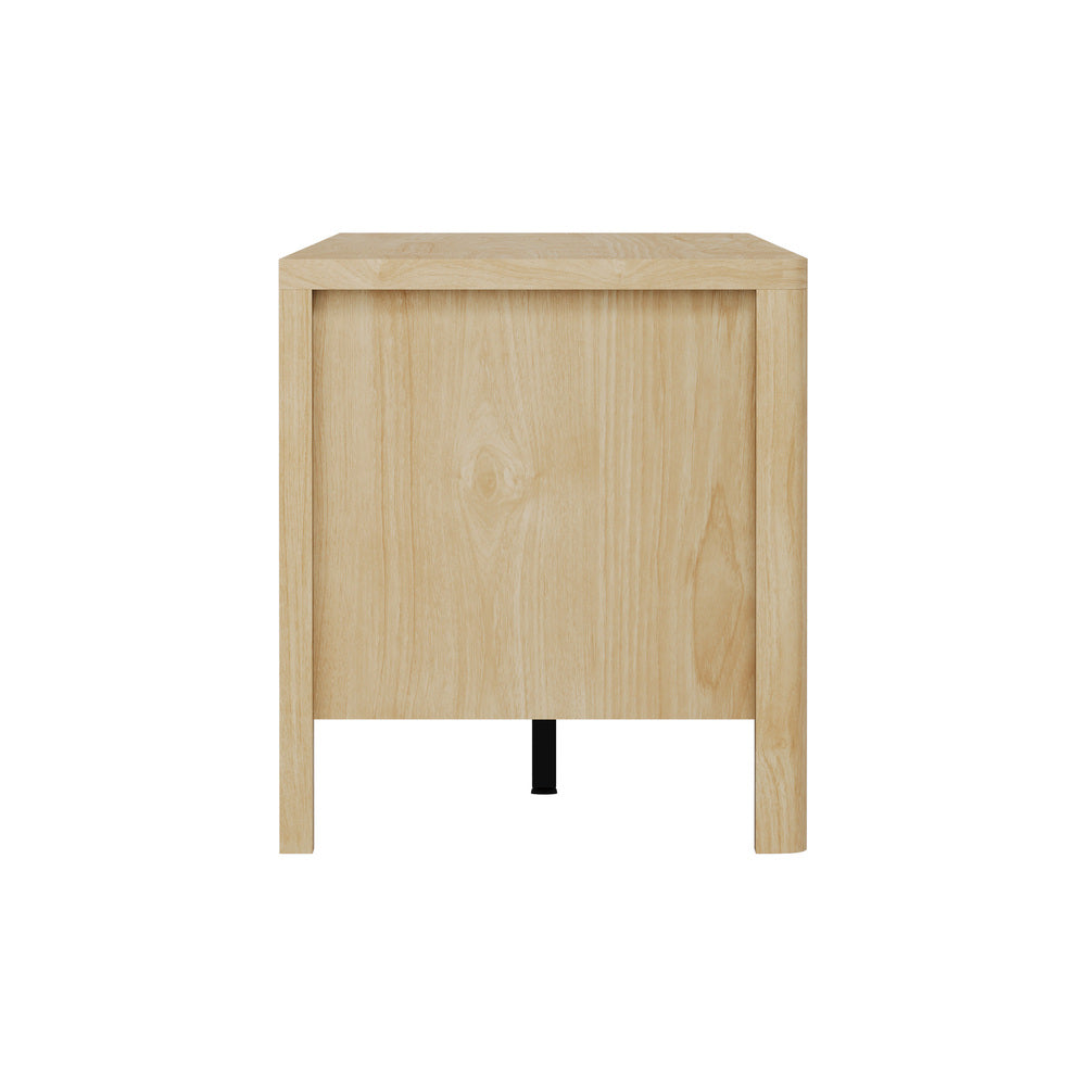 Oikiture TV Cabinet Entertainment Unit Stand 160cm Natural