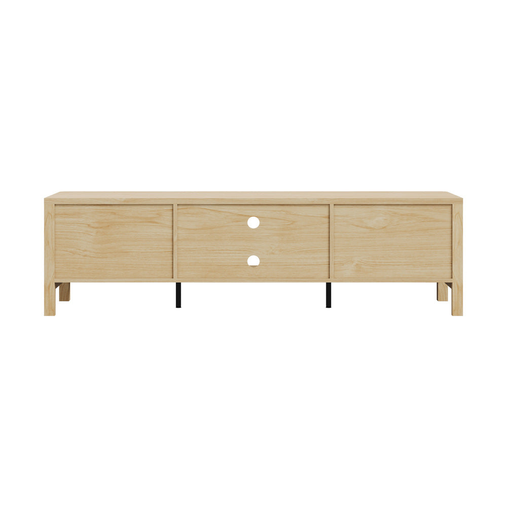 Oikiture TV Cabinet Entertainment Unit Stand 160cm Natural