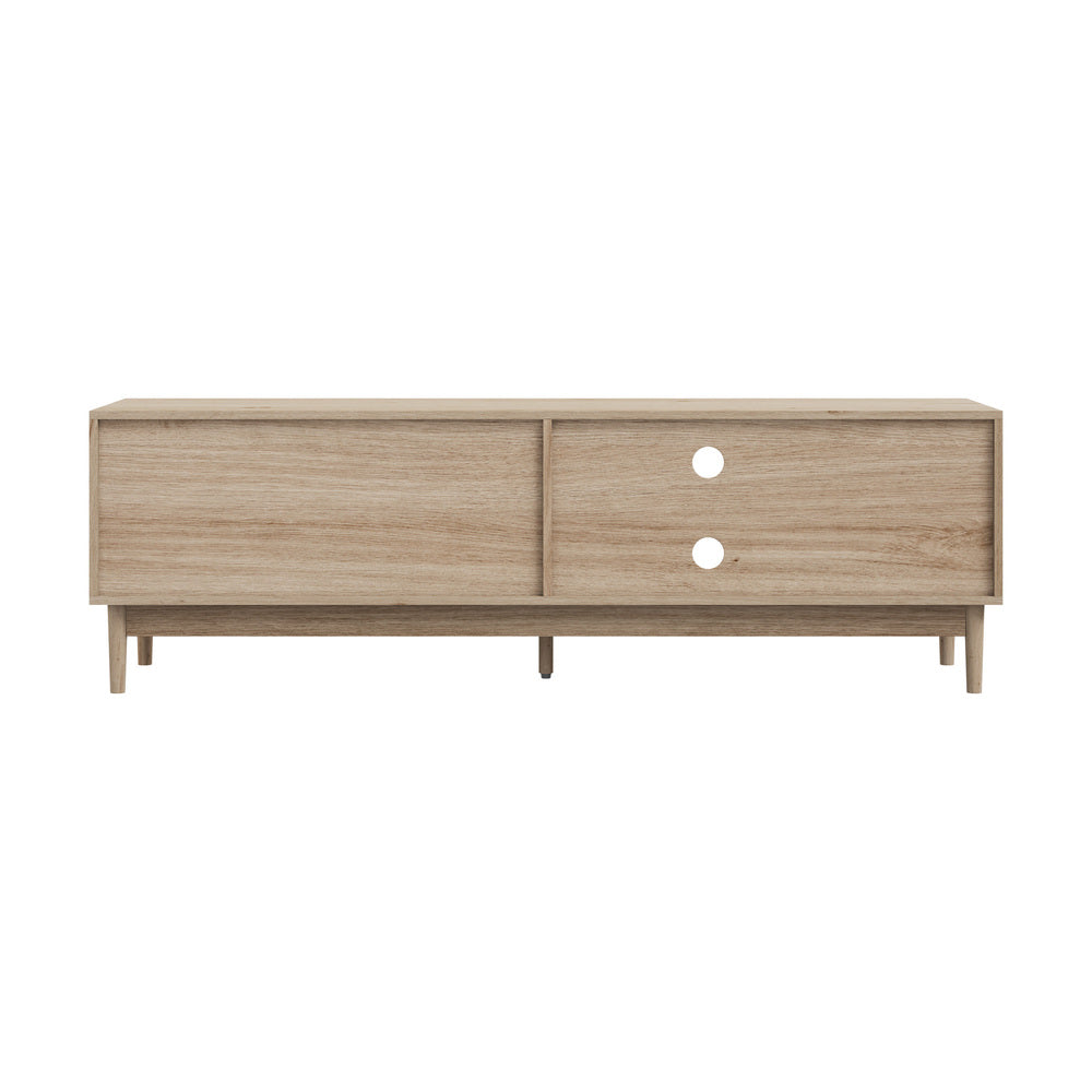 Oikiture TV Cabinet Entertainment Unit Stand 160cm Natural