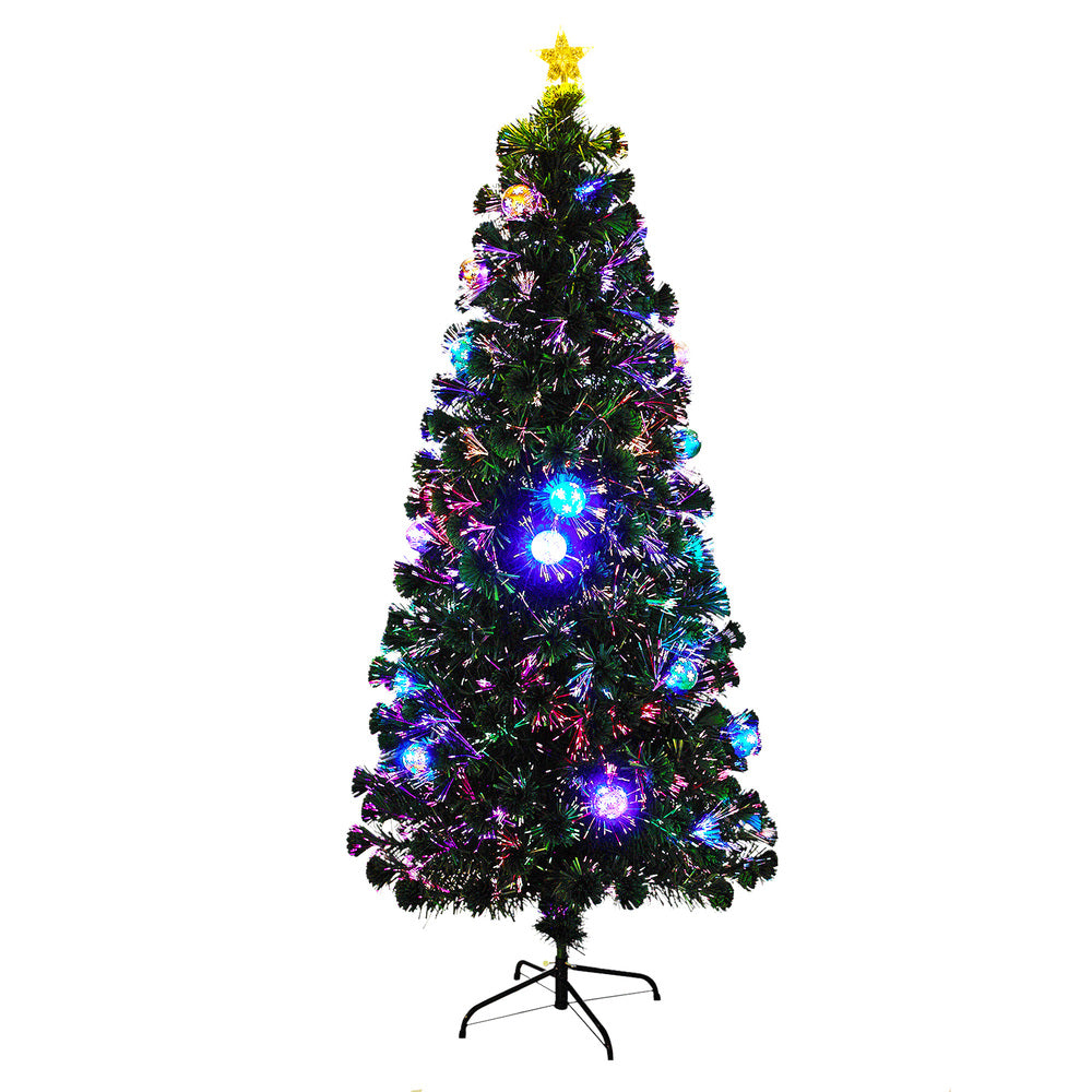 Tinseltown LED Christmas Tree 1.8M 6FT Fibre-optics Flash Lights