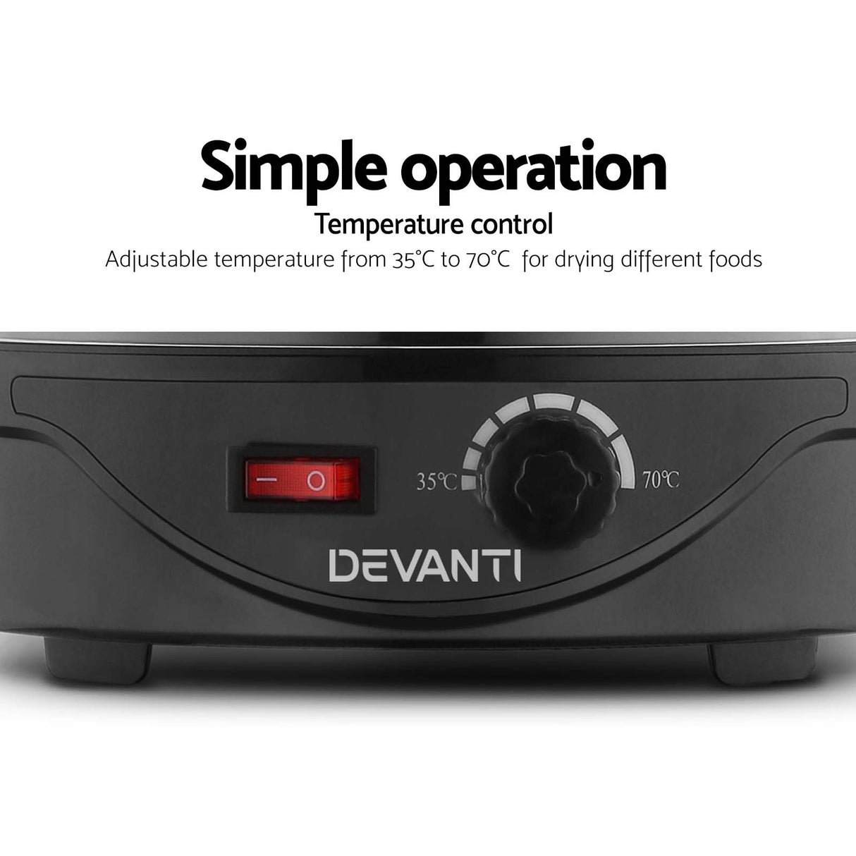 Devanti 5-Tray Black Food Dehydrator for Fruits, Veggies, and Jerky