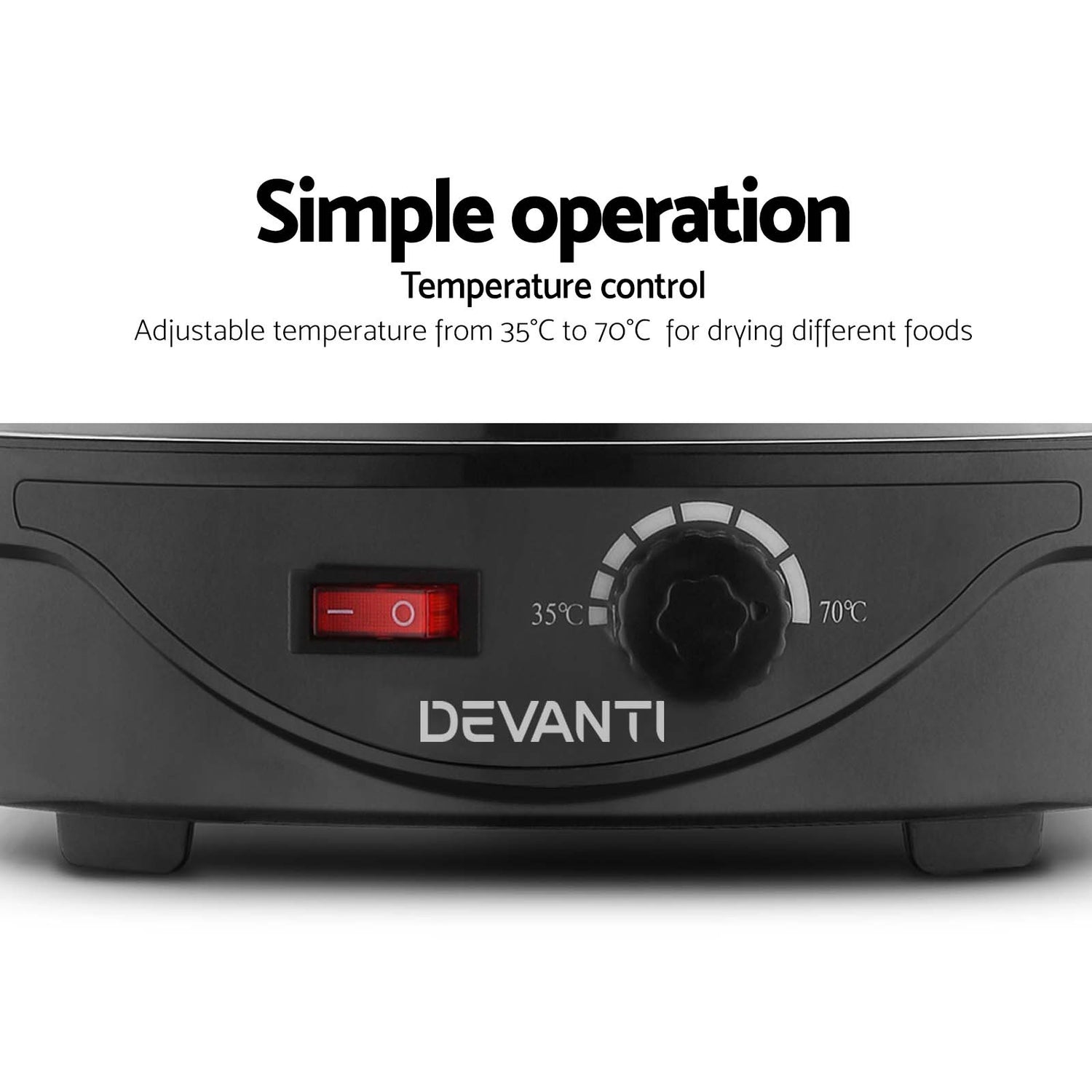 Devanti 5-Tray Black Food Dehydrator for Fruits, Veggies, and Jerky
