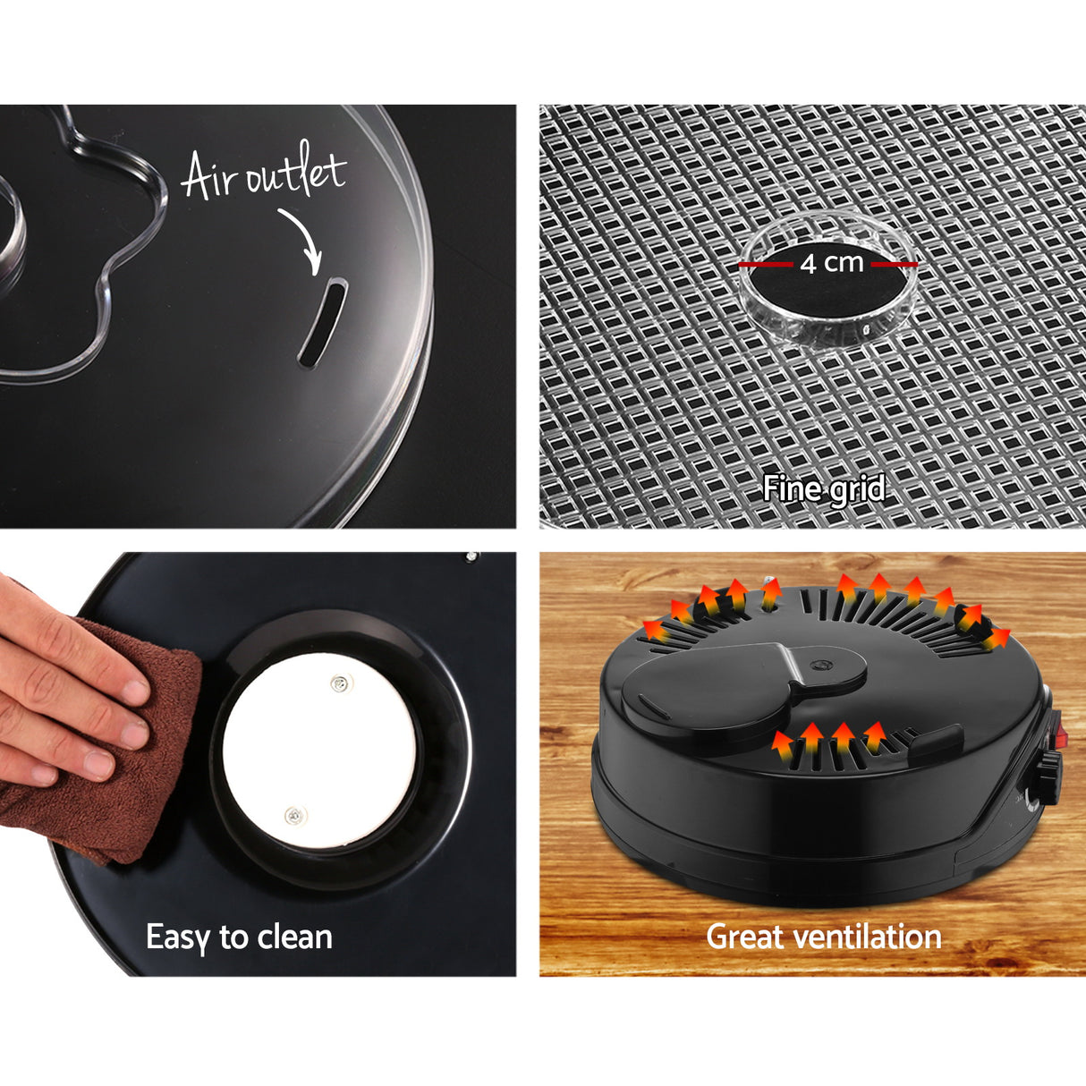 Devanti 5-Tray Black Food Dehydrator for Fruits, Veggies, and Jerky