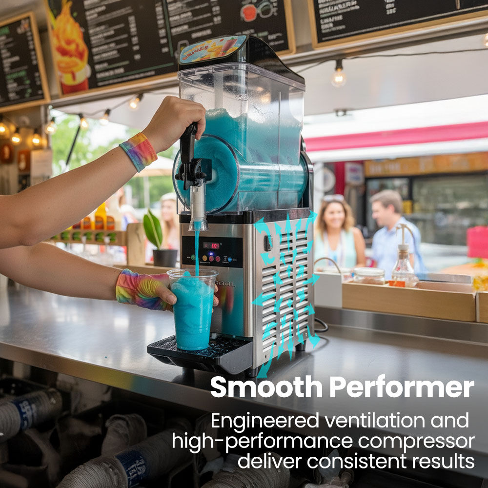 POLYCOOL 12L Single Tank Commercial Slush Machine, Digital Control Panel, SAA Approved, Juice and Frozen Slushy Maker