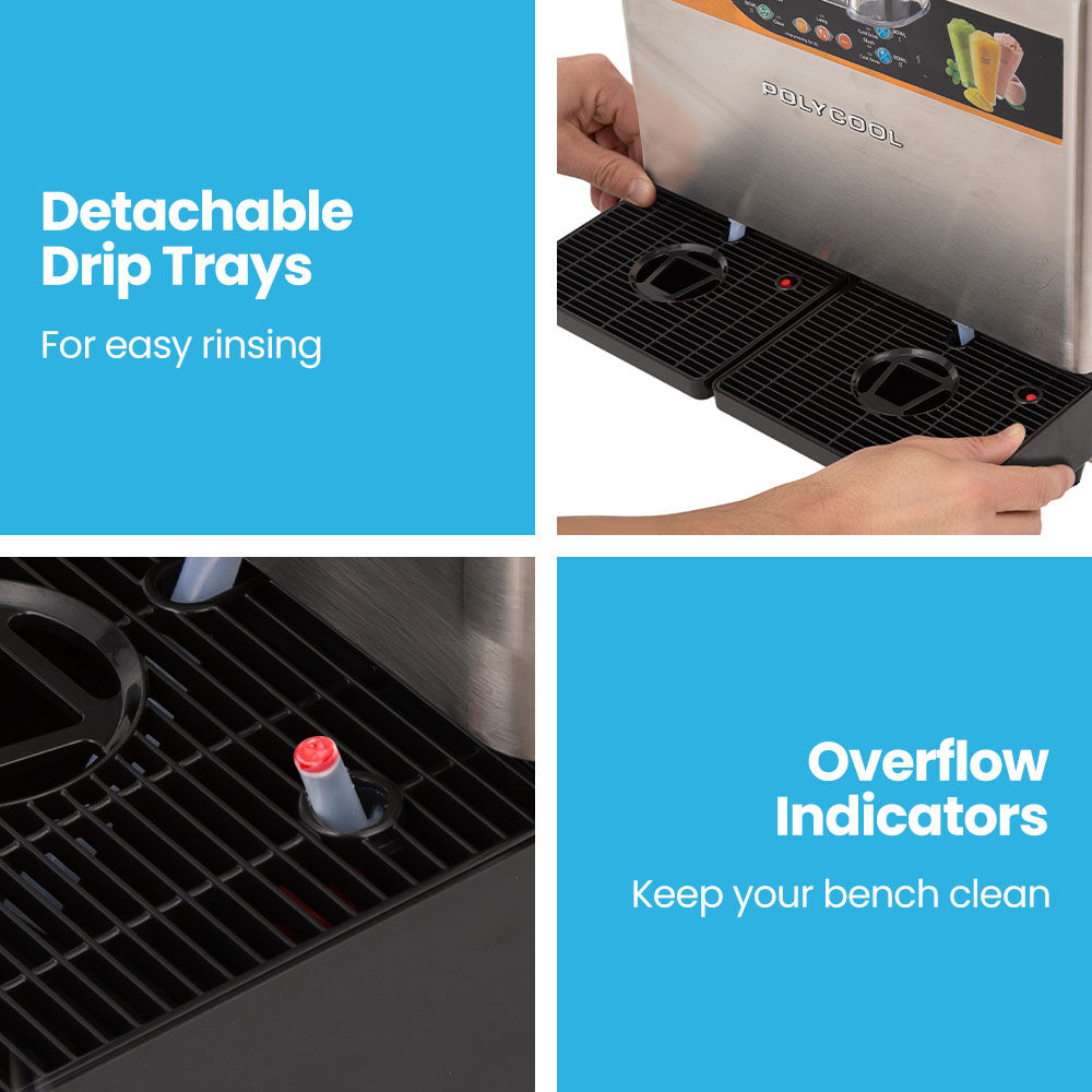 POLYCOOL 24L Double Tank Commercial Slush Machine, Digital Control Panel, SAA Approved, Juice and Frozen Slushy Maker