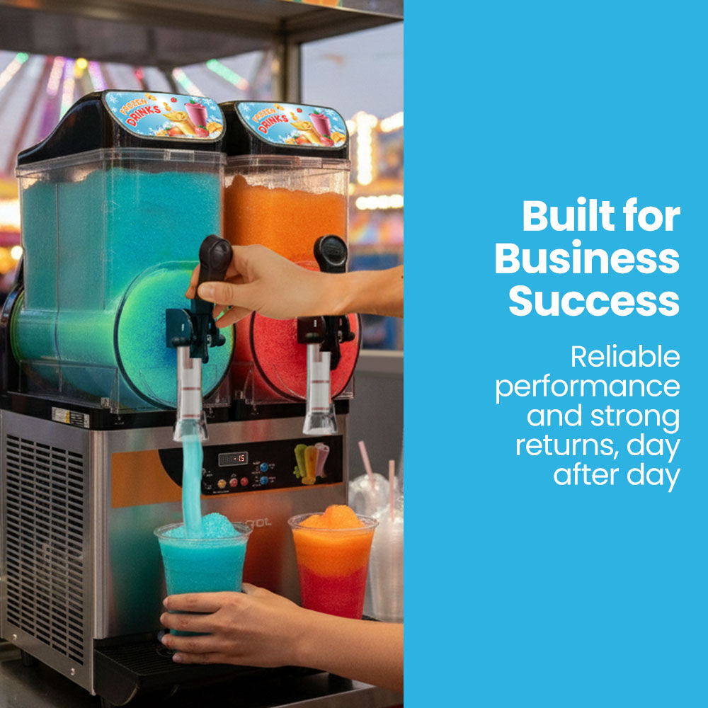 POLYCOOL 24L Double Tank Commercial Slush Machine, Digital Control Panel, SAA Approved, Juice and Frozen Slushy Maker