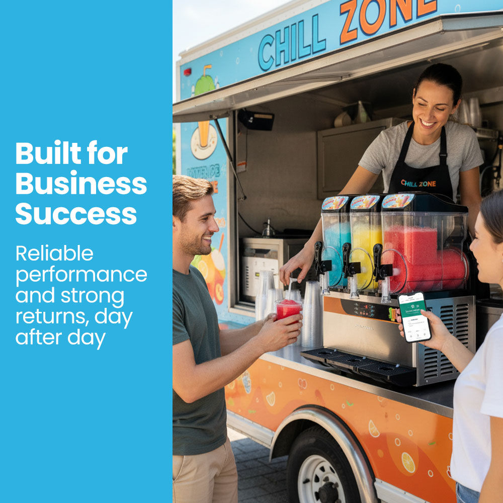 POLYCOOL 36L Triple Tank Commercial Slush Machine, Digital Control Panel, SAA Approved, Juice and Frozen Slushy Maker