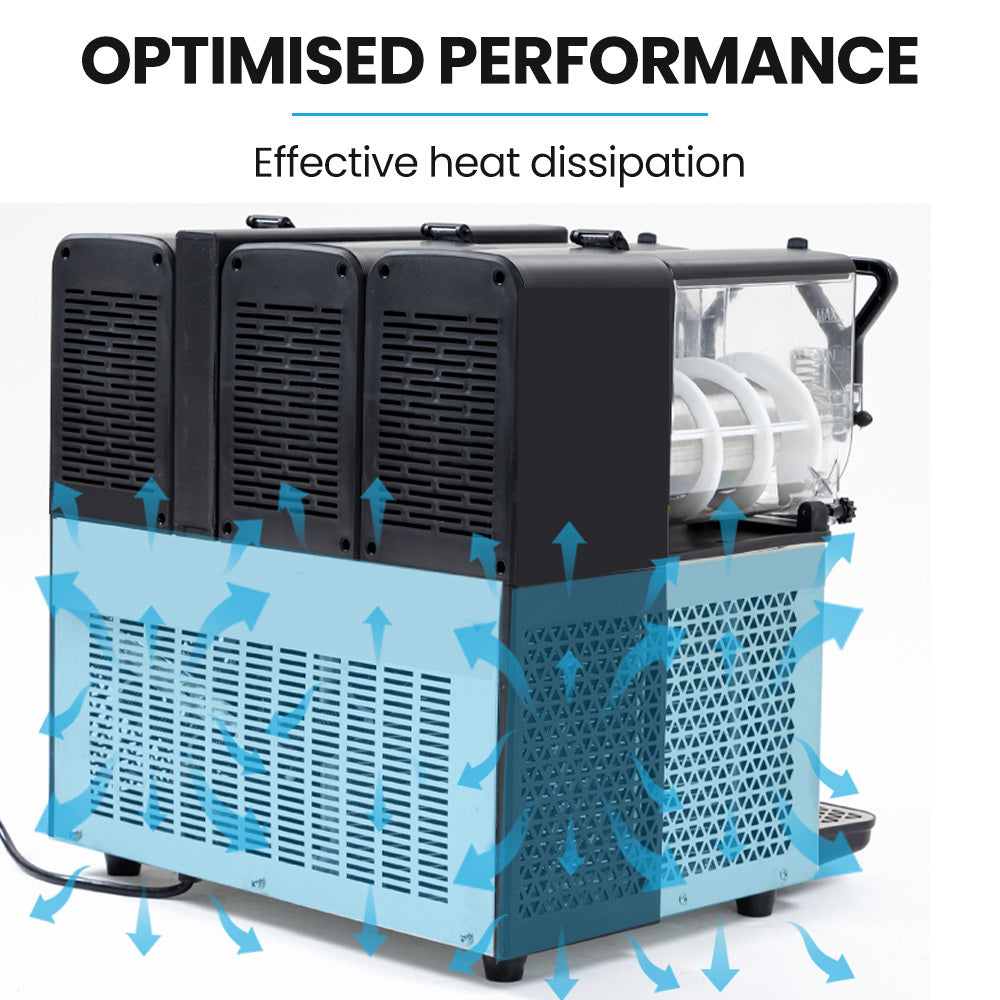 POLYCOOL 9L Triple Tank Slushie Machine, Independent Digital Control Slushy Maker