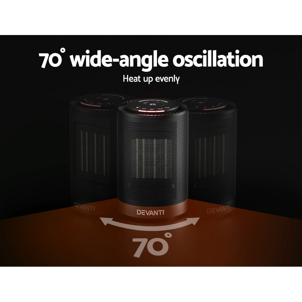 Devanti Portable 1200W Oscillating Electric Fan Heater