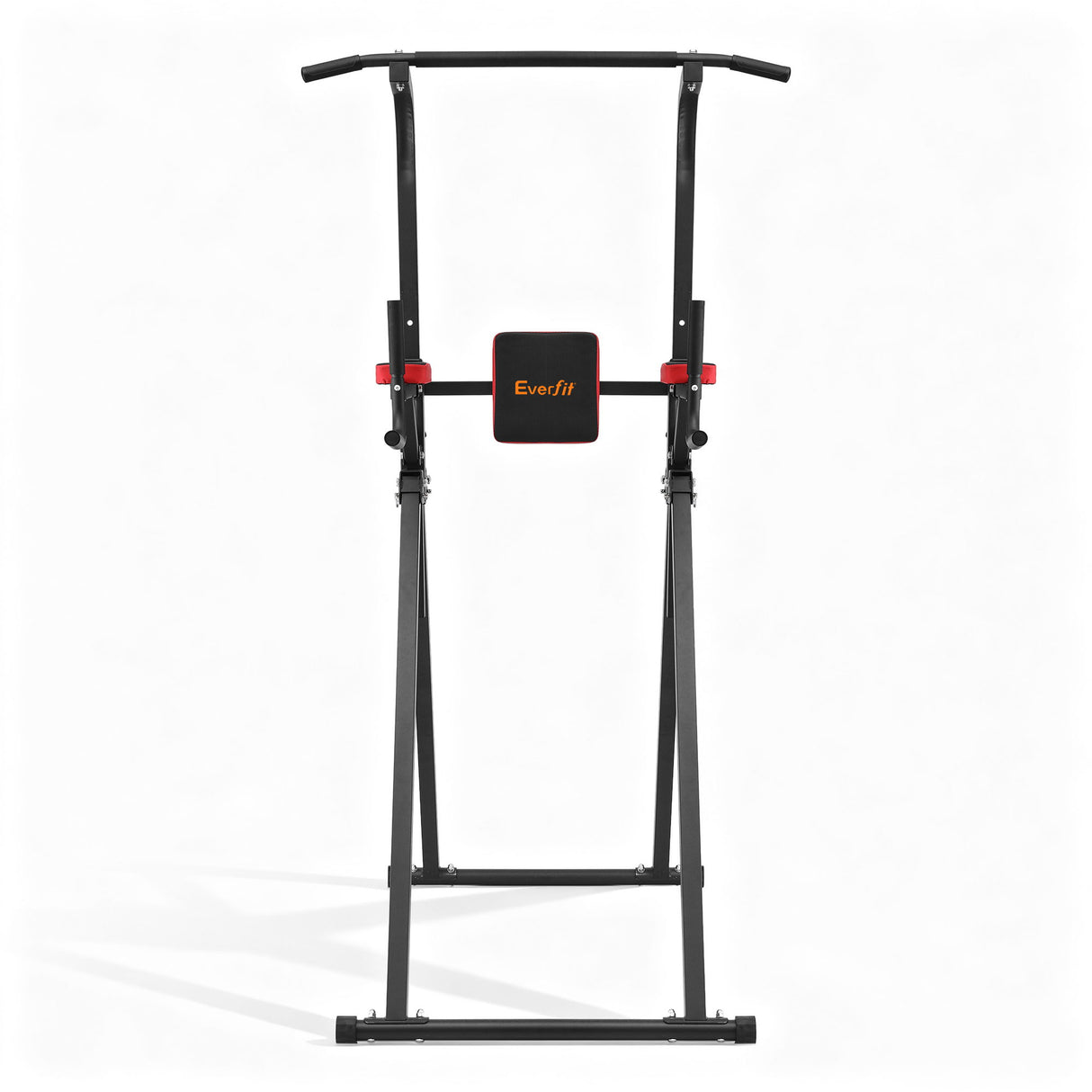 Everfit Chin Up Tower Pull Up Station Adjustable Dip Station Folding Home Gym Black