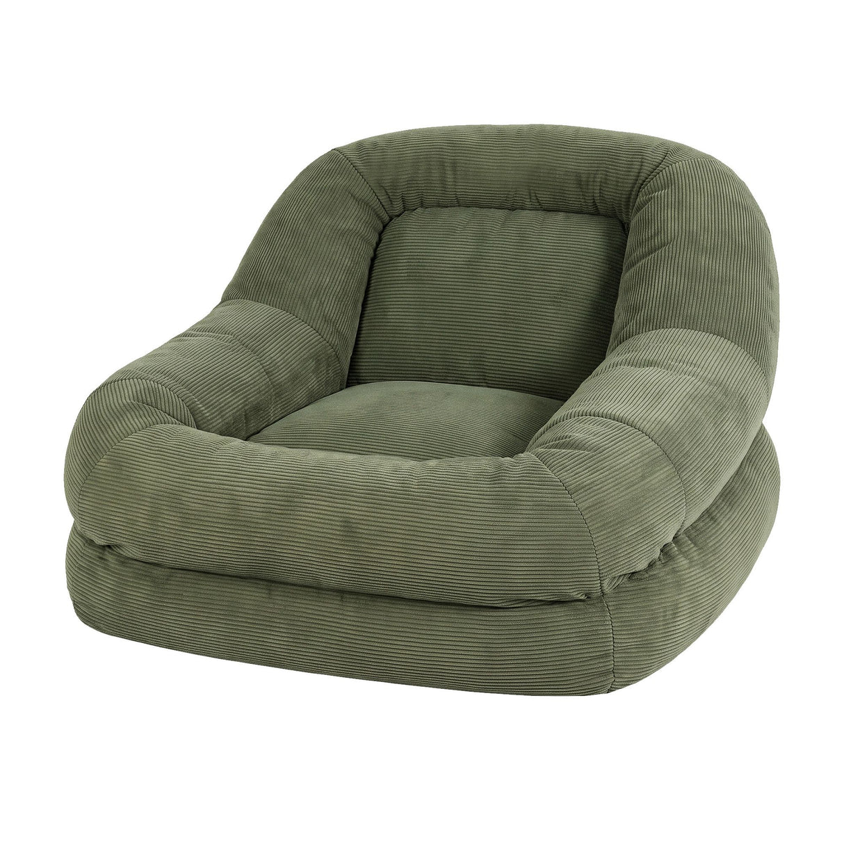 Artiss Armchair Floor Chair Couch Recliner 1 Seater Cloud Chaise Lounge Corduroy Green