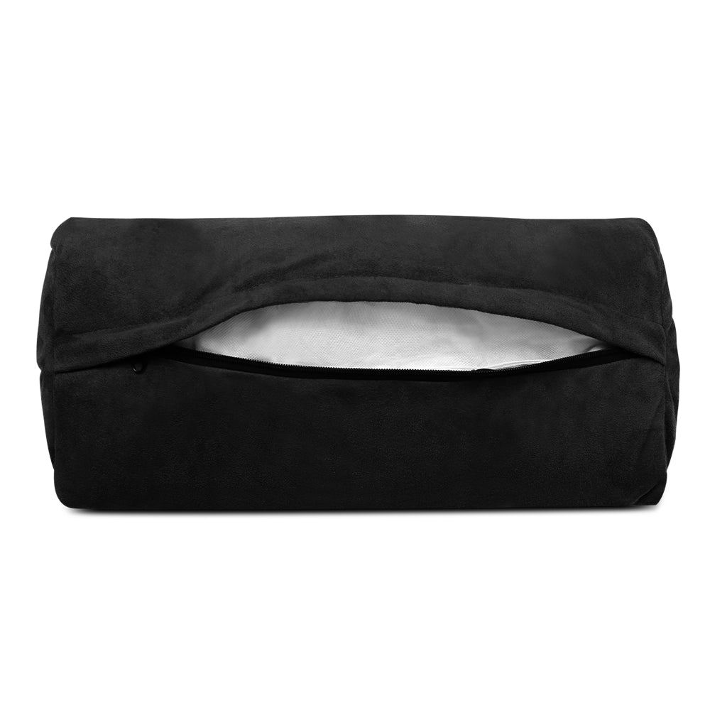 Artiss Floor Lounge Sofa Bed 2-seater Charcoal Suede