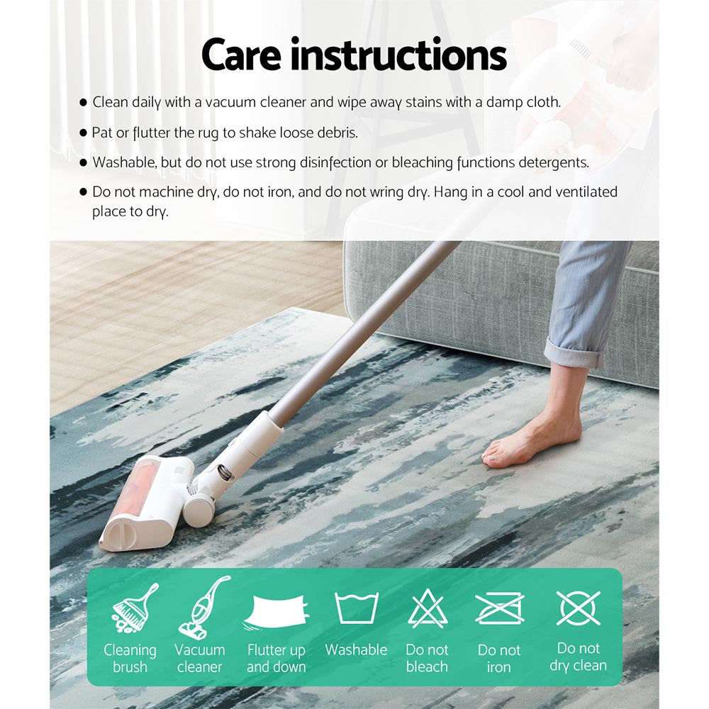 Artiss Rug 200x290cm Area Rug Washable Mat Large Carpet Soft Short Pile Poca