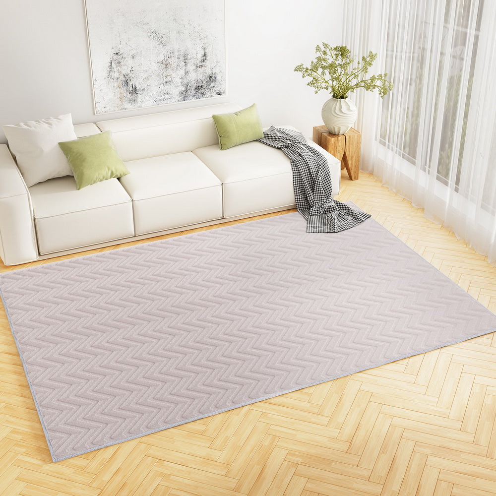 Artiss Rug 200x290cm Area Rug Washable Mat Large Carpet Microfiber Ripple