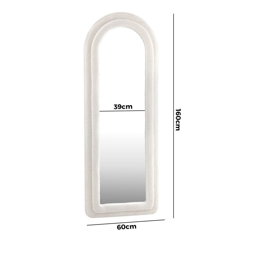 Oikiture Full Length Mirror Boucle Frame 1.6M Floor Mirrors