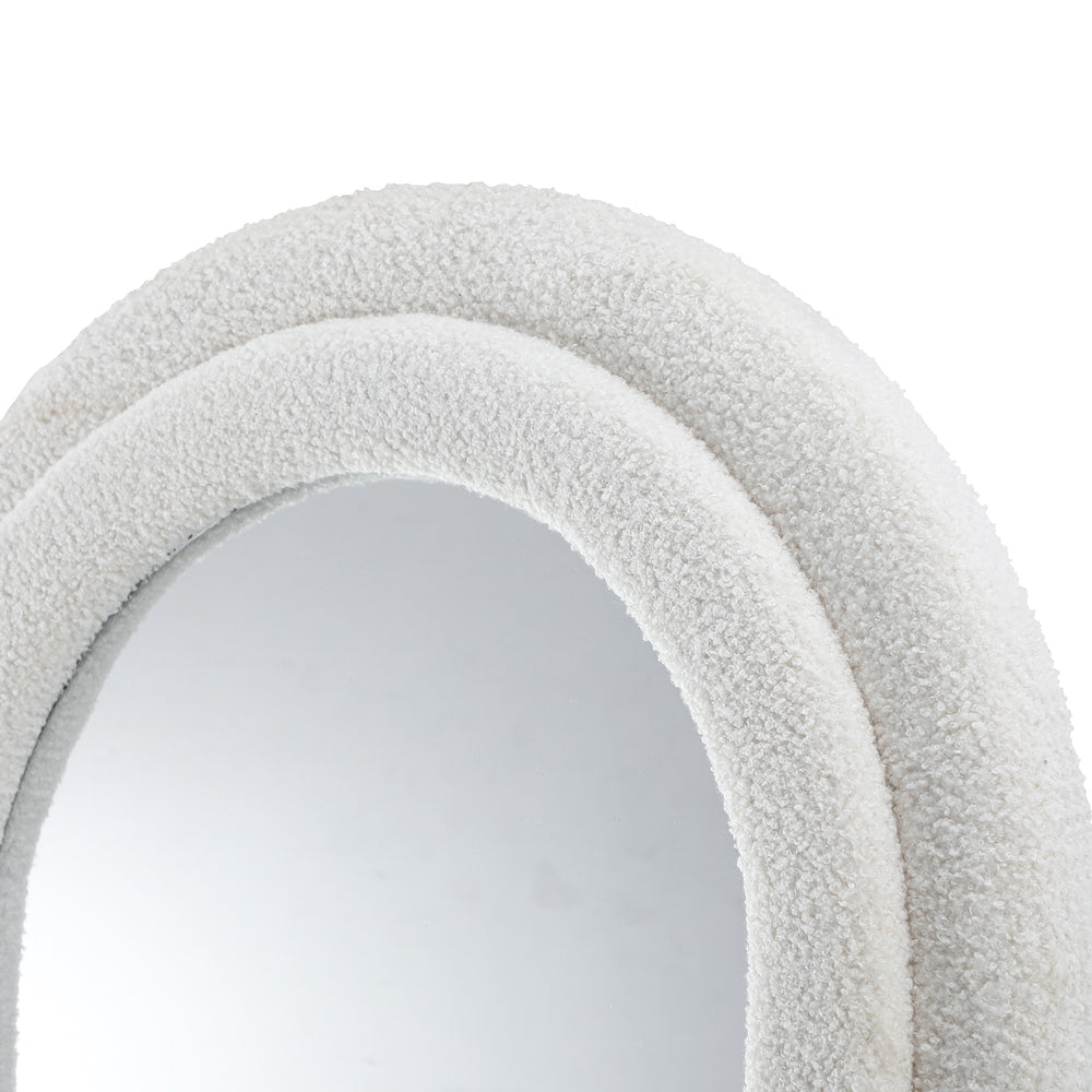 Oikiture Full Length Mirror Boucle Frame 1.6M Floor Mirrors