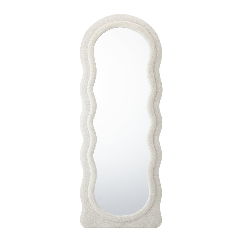 Oikiture Full Length Mirror 160cm Boucle Frame Floor Mirror