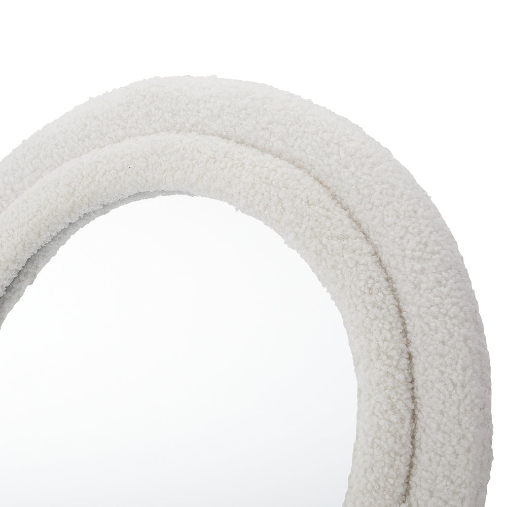 Oikiture Full Length Mirror 160cm Boucle Frame Floor Mirror