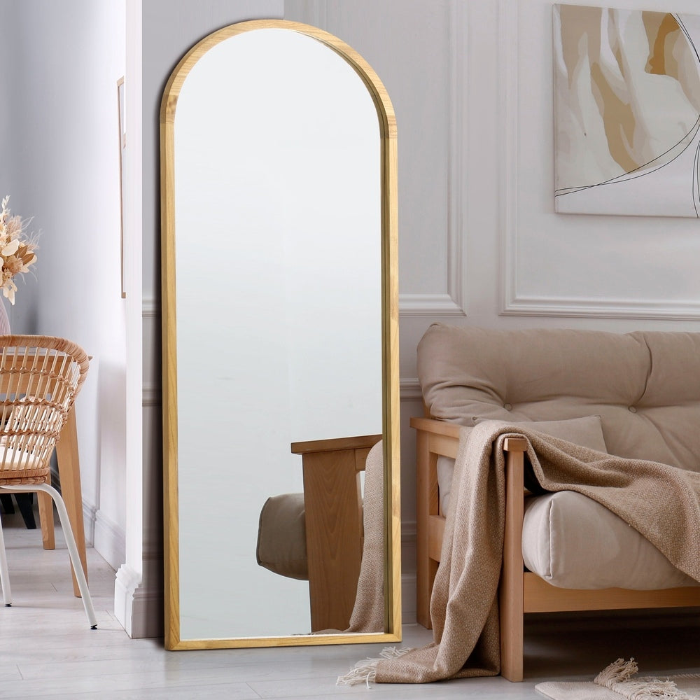 Oikiture Full Length Mirror Arched Wooden 166x60cm