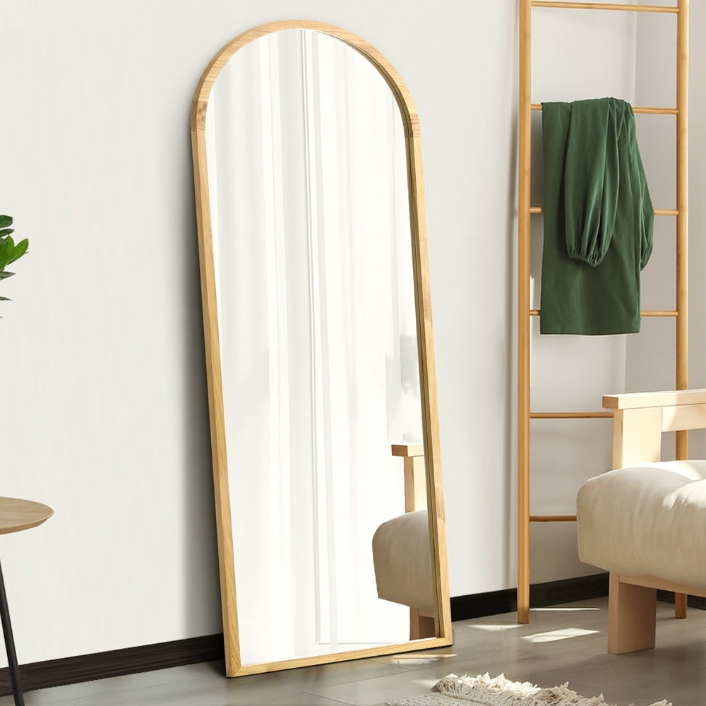 Oikiture Full Length Mirror Arched Wooden 166x60cm
