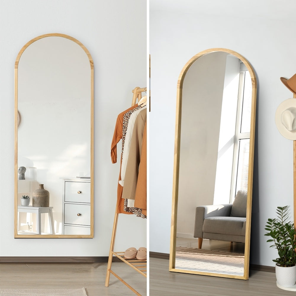Oikiture Full Length Mirror Arched Wooden 166x60cm