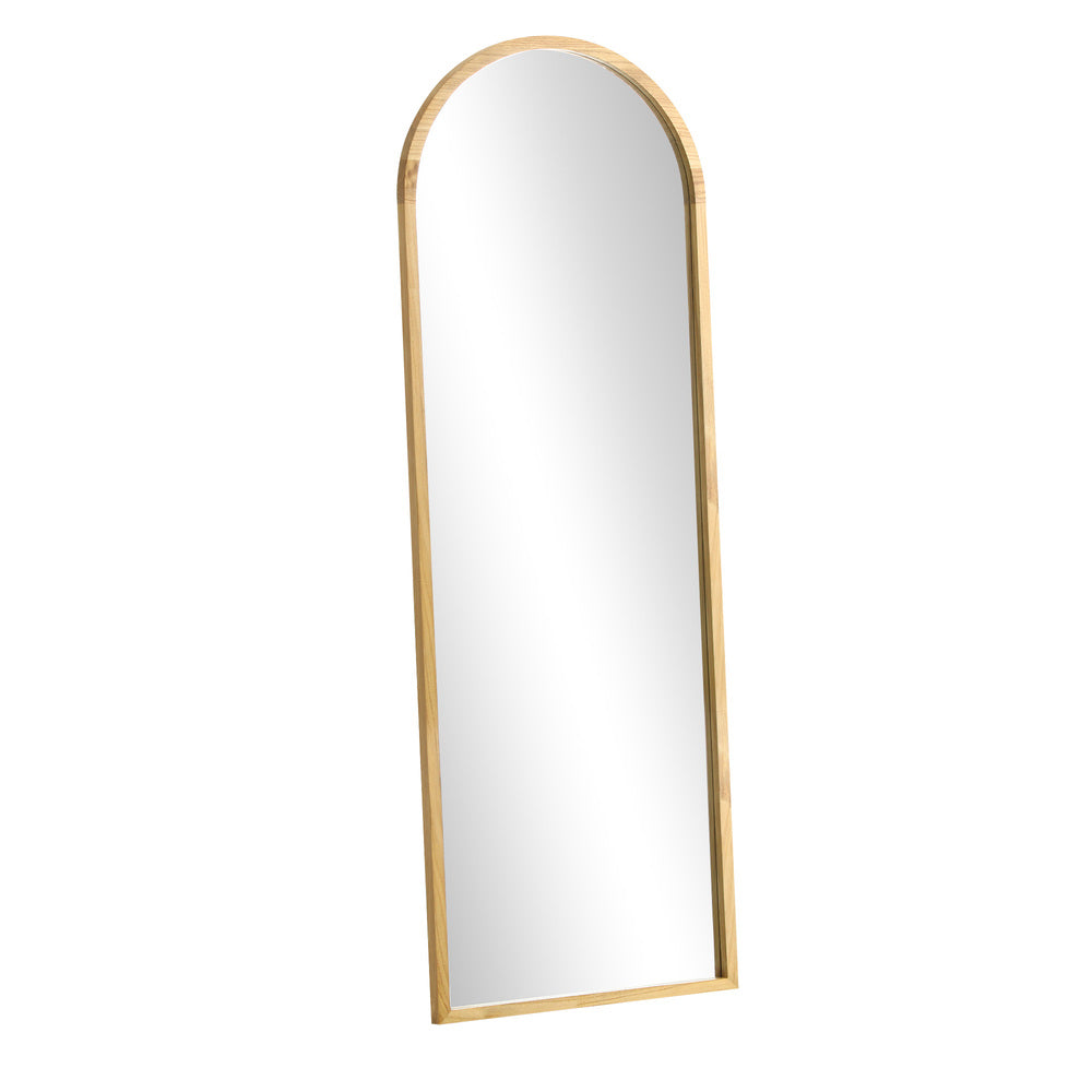Oikiture Wooden Full Length Mirror 180x70cm Arched Floor Mirrors