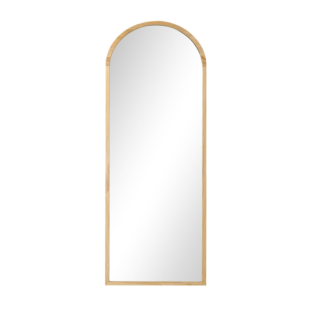 Oikiture Wooden Full Length Mirror 180x70cm Arched Floor Mirrors