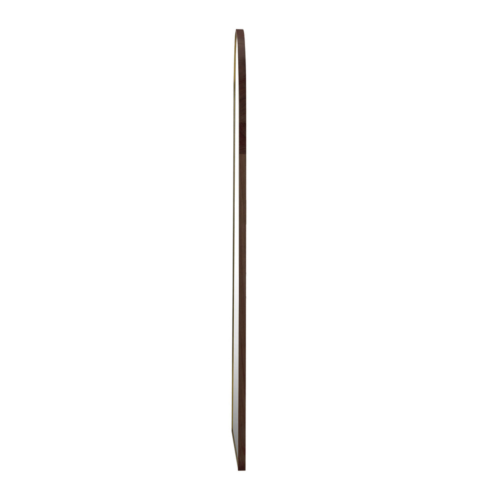 Oikiture Wooden Full Length Mirror 180x70cm Arched Floor Mirrors Brown