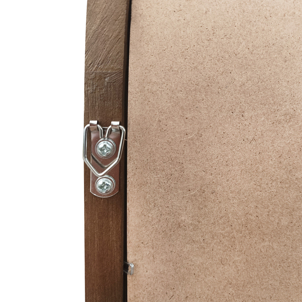 Oikiture Wooden Full Length Mirror 180x70cm Arched Floor Mirrors Brown