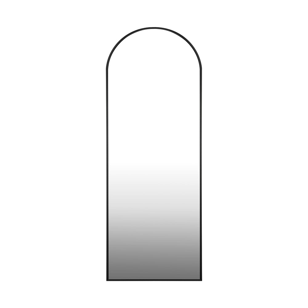 Oikiture Full Length Mirror Arched 166x60cm Free Standing Black