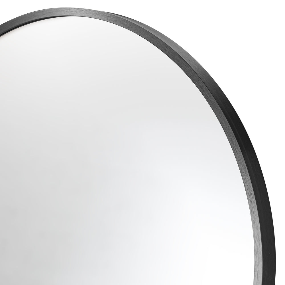 Oikiture Full Length Mirror Arched 166x60cm Free Standing Black